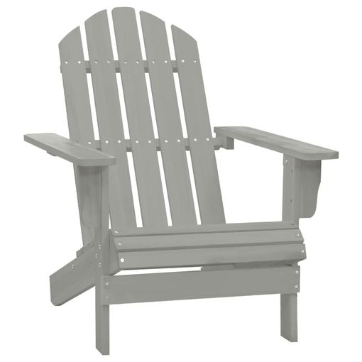 Silla De Jardín De Madera Gris Vidaxl