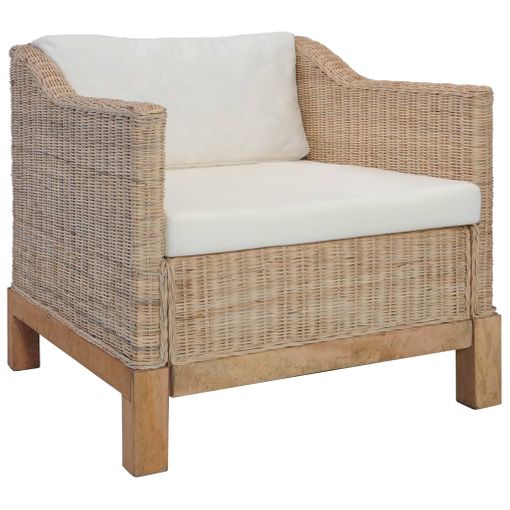 Sillón natural madera-ratán salón 60,50 x 73,50 x 72,50 cm