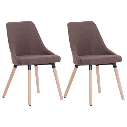 vidaXL Sillas de comedor con reposabrazos 2 unidades de tela beige