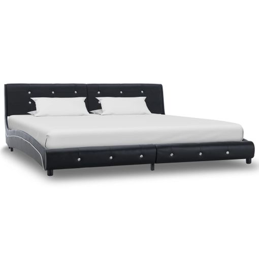 Estructura De Cama Madera Maciza Super King Negro 180x200 Cm Vidaxl con  Ofertas en Carrefour