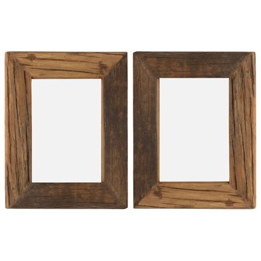 Marcos De Fotos 2 Uds Madera Maciza Reciclada Y Vidrio 25x30 Cm Vidaxl