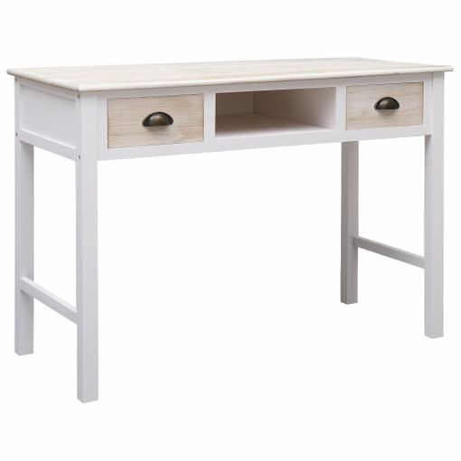 vidaXL Mesa consola de madera blanco 110x35x80 cm