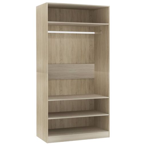 Armario De Madera Contrachapada Roble Sonoma 100x50x200 Cm Vidaxl