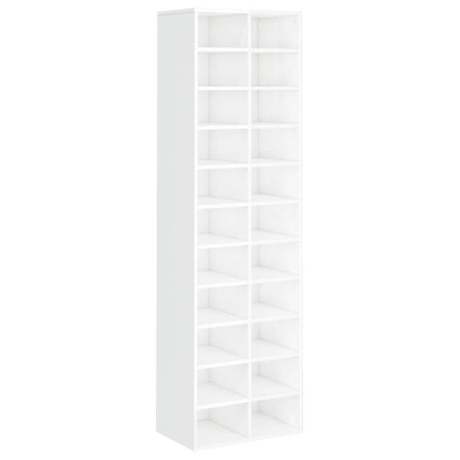 Mueble zapatero de aglomerado blanco 54x34x183 cm