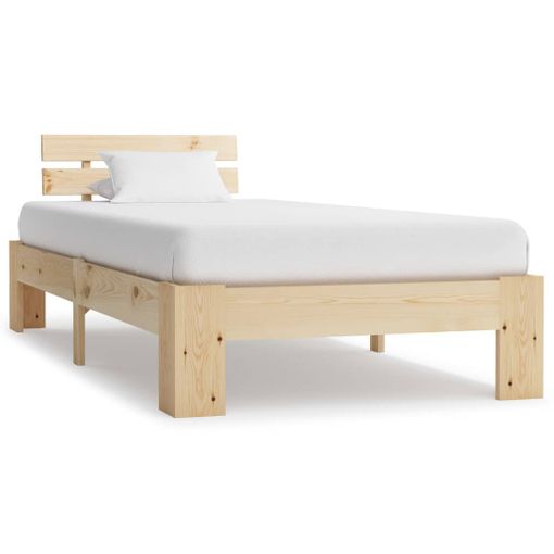 Estructura De Cama Madera Maciza De Pino Individual 150x200 Cm con Ofertas  en Carrefour