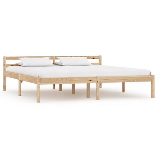 Estructura De Cama De Madera Maciza De Pino Blanca 160x200 Cm con Ofertas  en Carrefour