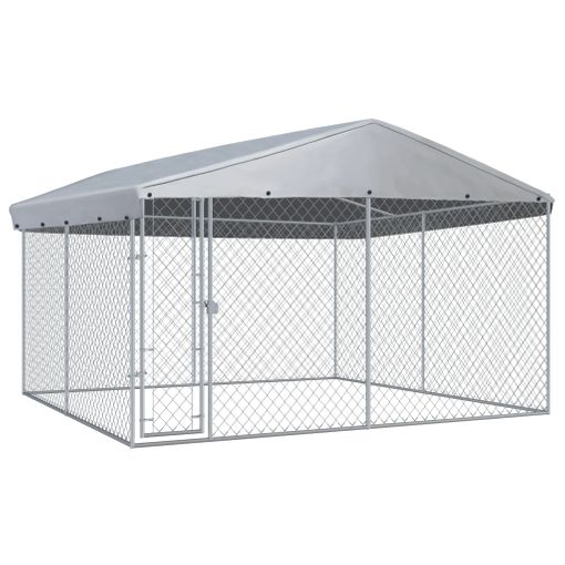 vidaXL Perrera de exterior con toldo acero galvanizado plata 2x6x2,5 m –  Bechester