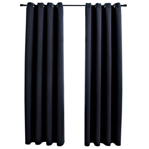 Cortinas Opacas Con Ganchos 2 Piezas Gris 140x225 Cm Vidaxl con Ofertas en  Carrefour