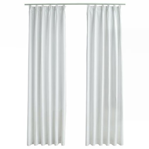 Cortinas Opacas Con Ganchos 2 Piezas Blanco Crudo 140x245 Cm Vidaxl con  Ofertas en Carrefour