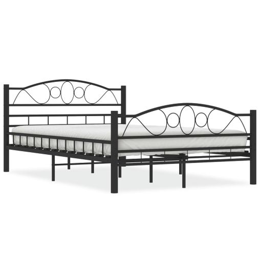 Estructura de cama de metal negro 135x190 cm, Camas y Somieres