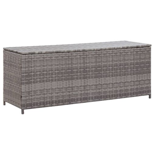 Caja De Almacenaje De Jardín Ratán Sintético Gris 150x50x60 Cm Vidaxl