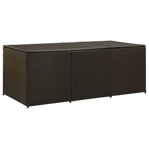 Caja De Almacenaje Jardín Ratán Sintético Marrón 180x90x75 Cm Vidaxl