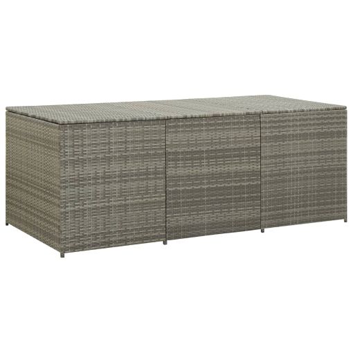 Caja De Almacenaje De Jardín Ratán Sintético Gris 180x90x70 Cm Vidaxl