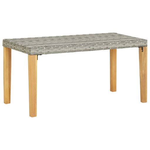 Banco De Jardãn Ratã¡n Sintã©tico Y Madera De Acacia Gris 120 Cm Vidaxl
