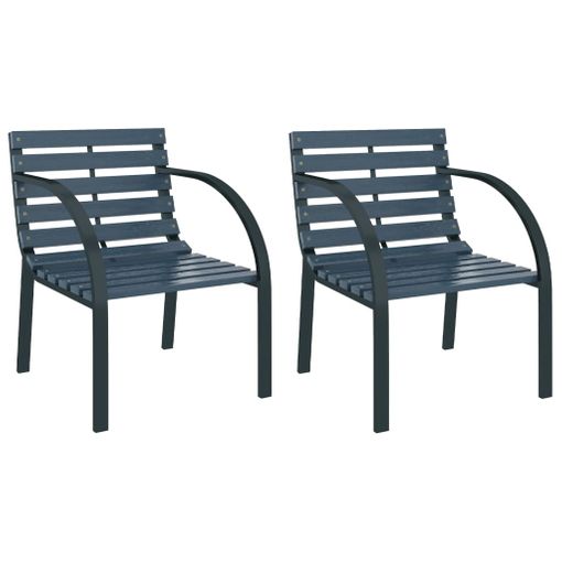 Sillas De Jardín 2 Unidades Madera Gris Vidaxl