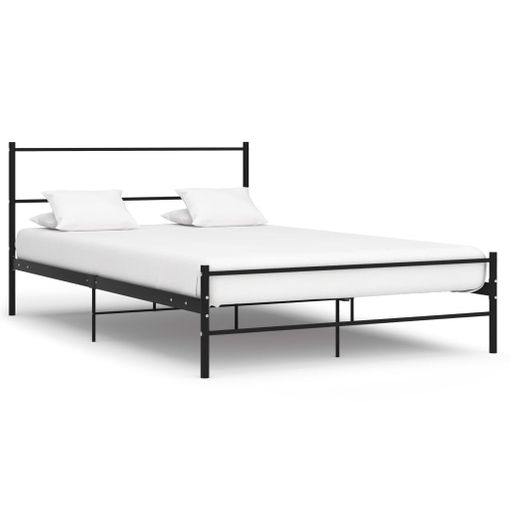 Cama Doble Con Espacio Almacenamiento Debajo De La Cama, Somier Metálico  Con Patas De 150 X 190 Cm, Estructura De Cama Con Cabecero, Color Negro,  Fácil Montaje. con Ofertas en Carrefour