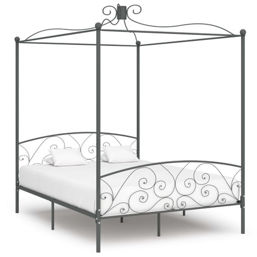 Estructura De Cama De Matrimonio Madera Maciza Gris 180x200 Cm Vidaxl con  Ofertas en Carrefour