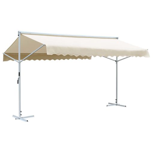 pro.tec] Toldo articulado con armazón - Gris - 250 x 120 x 200-300 cm - Toldo  enrollable terraza balcón - Protector de sol - Parasol