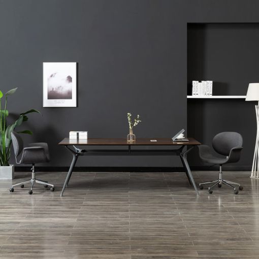 Rogal Silla De Comedor Giratoria De Tela Gris Rogal