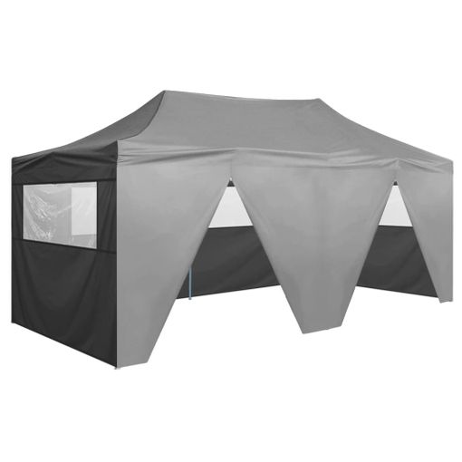 Carpa plegable profesional de acero gris antracita 2x2 m vidaXL897729