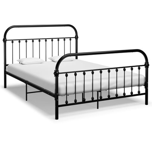 vidaXL Estructura de cama de metal negro 160x200 cm