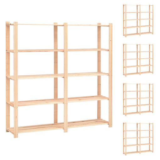 Estantería De Madera + 2 Cajas De Mezcla Five 34,5x32x100,5 Blanco con  Ofertas en Carrefour