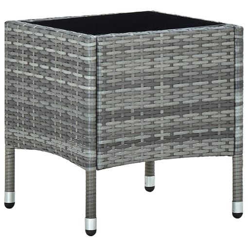 Mesa De Jardín Ratán Sintético Gris 40x40x45 Cm Vidaxl