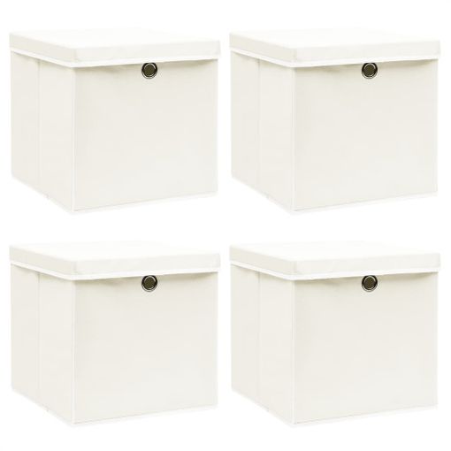 Cajas De Almacenaje Con Tapas 4 Unidades Tela Blanco 32x32x32cm con Ofertas  en Carrefour