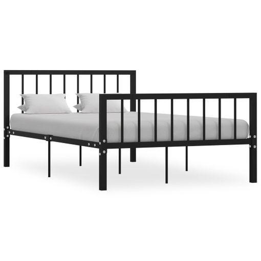 vidaXL Estructura de cama con somier metal negro 120x200 cm