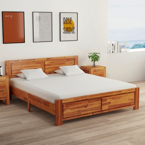 Estructura De Cama De Madera Maciza De Acacia 160x200 Cm con Ofertas en  Carrefour