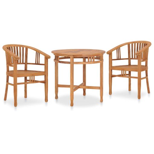 Conjunto De Comedor De Jardín 3 Piezas Madera Maciza De Teca Vidaxl