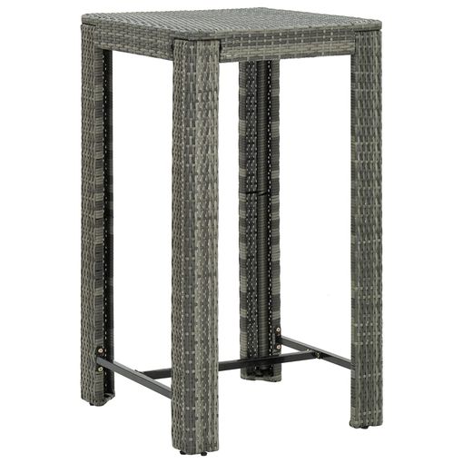 Mesa Alta Para Jardín Ratán Sintético Gris 60,5x60,5x110,5 Cm Vidaxl