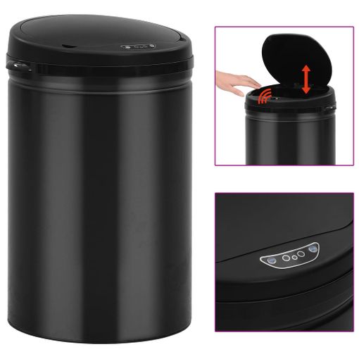 Cubo De Basura Con Sensor Automático 30l Acero Al Carbono Negro Vidaxl con  Ofertas en Carrefour