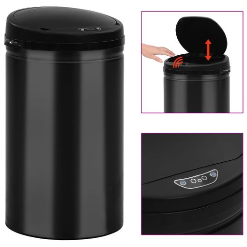 Cubo De Basura Con Sensor Automático 40l Acero Al Carbono Negro Vidaxl con  Ofertas en Carrefour