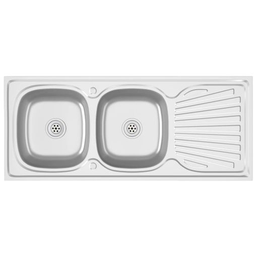 Fregadero De Cocina Doble Seno Acero Inoxidable 1200x500x155 Mm Vidaxl con  Ofertas en Carrefour