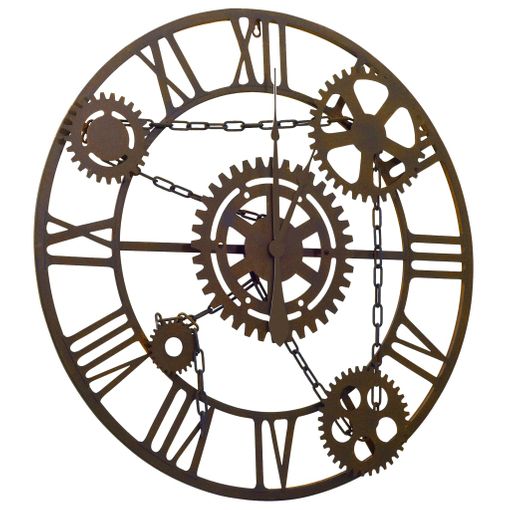 Vidaxl reloj de pared Vintage movimiento cuarzo metal 80 cm XXL