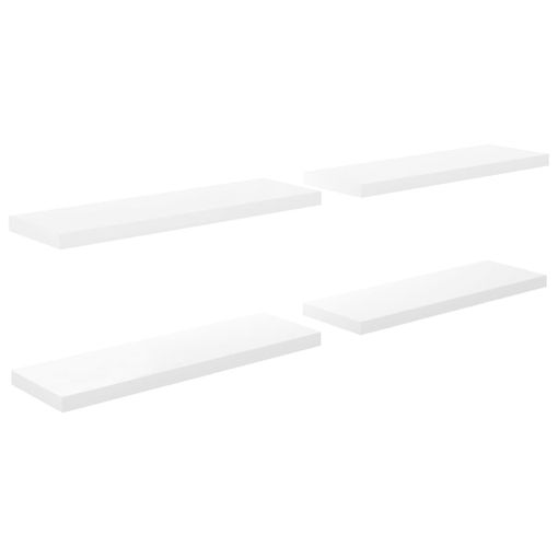 Estantes flotantes pared 4 uds blanco brillo MDF 80x23,5x3,8cm