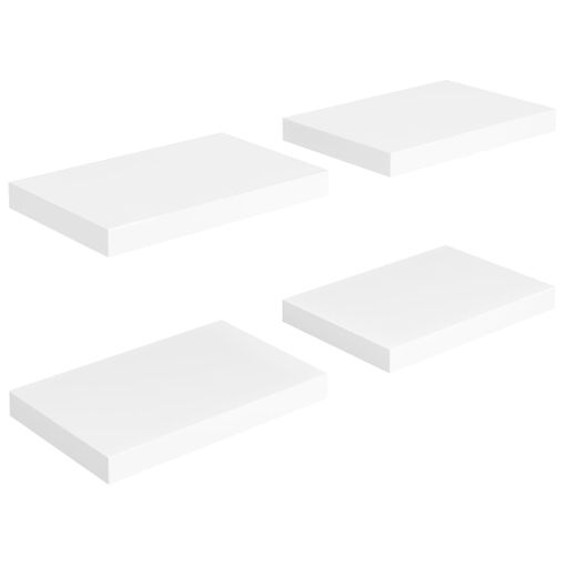 VidaXL Estantes flotantes pared 4 uds MDF roble y blanco 50x23x3,8 cm