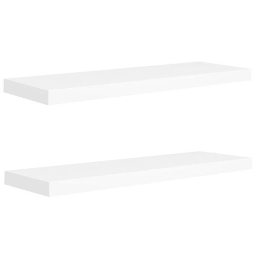 Estantes flotantes pared 2 uds blanco MDF 80x23,5x3,8cm