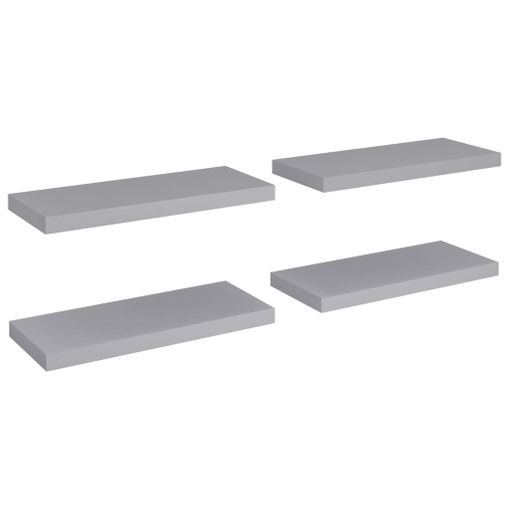 vidaXL Estantes flotantes pared 4 uds gris brillo MDF 120x23,5x3