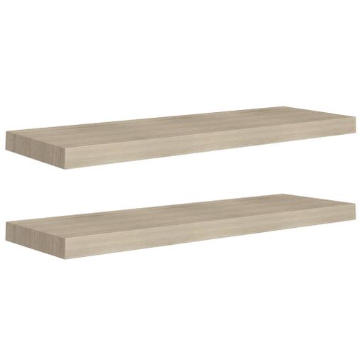 Estante flotante de pared MDF roble y blanco 80x23.5x3.8 cm