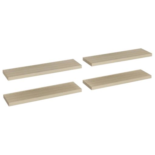 VidaXL Estantes flotantes pared 4 uds MDF roble y blanco 50x23x3,8 cm