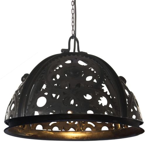 Lámpara de techo con diseño de rombos negra 3 bombillas E27