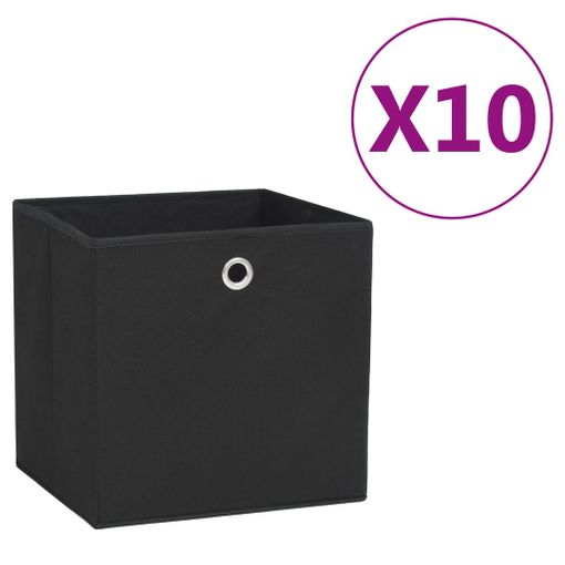 Cajas De Almacenaje 10 Uds Tela No Tejida Negro 28x28x28 Cm Vidaxl con  Ofertas en Carrefour