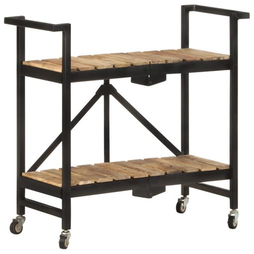 Carrito De Cocina De Madera Maciza De Mango 87x36x81 Cm Vidaxl