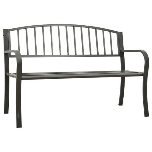 Banco De Jardãn De Acero Gris 125 Cm Vidaxl