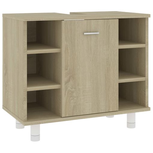 Armario Baño Con Pie Mueble Auxiliar Para Baño Con 2 Puertas Blanco 76 X 30  X 80 Bzr50-w Sobuy Es con Ofertas en Carrefour