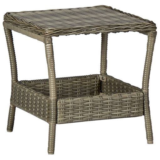 Mesa De Jardín Ratán Sintético Marrón 45x45x46,5 Cm Vidaxl