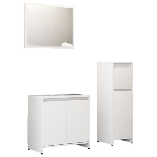 Mueble De Baño Lupe 2 Puertas Con Espejo, Sin Lavabo, Color Blanco Brillo  con Ofertas en Carrefour