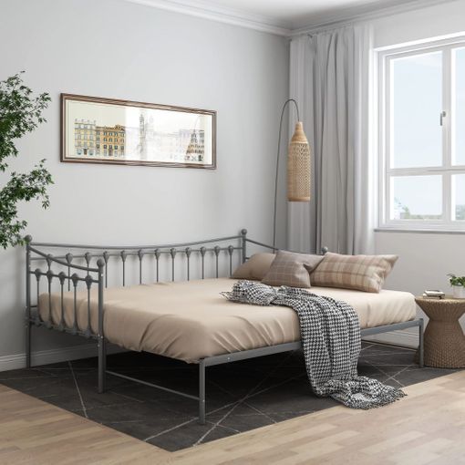 Rogal Estructura De Sofá Cama Extraíble De Metal Gris 90x200 Cm Rogal con Ofertas en Carrefour | Carrefour Online